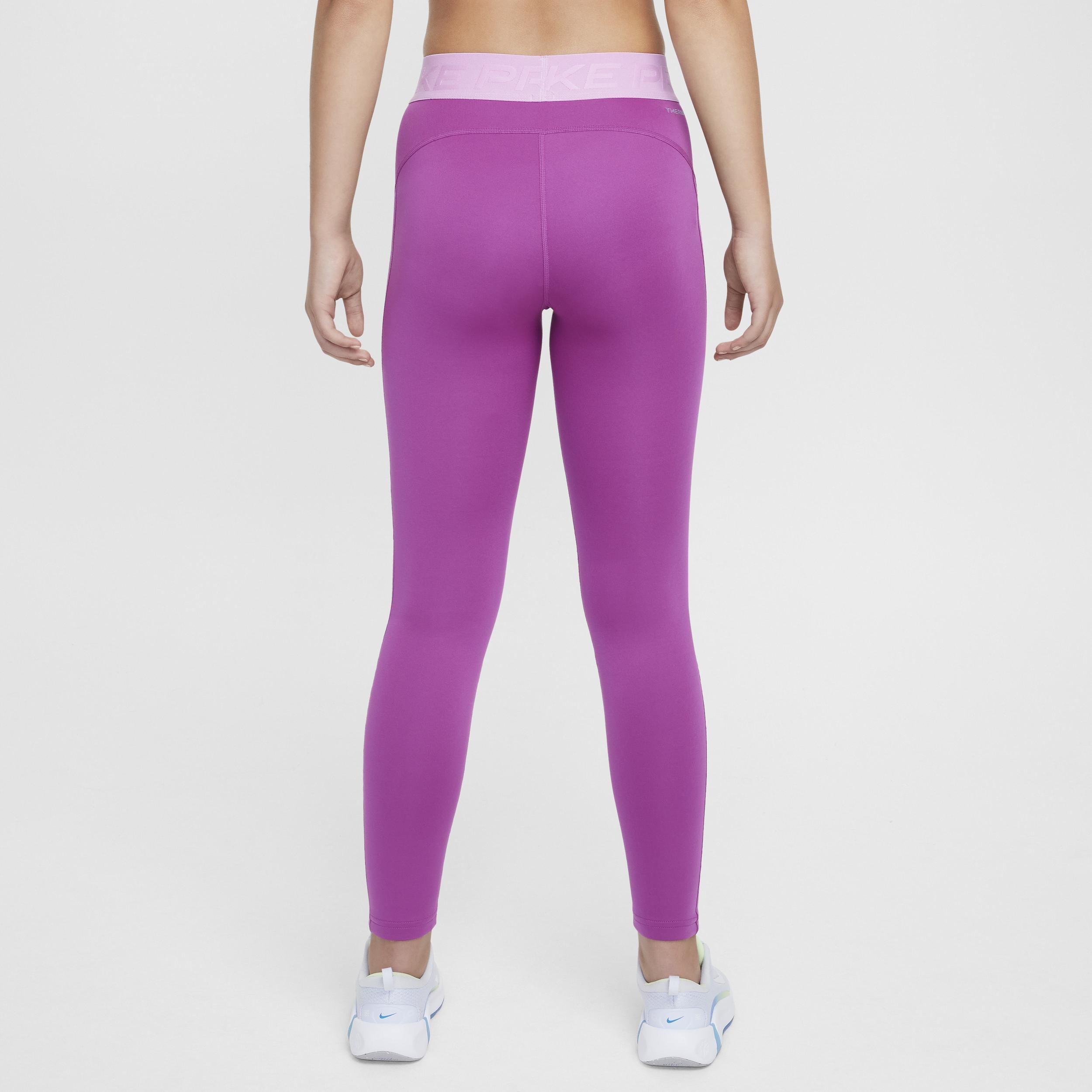 Womens Nike Pro Girls Therma-FIT Mid-Rise Leggings Product Image