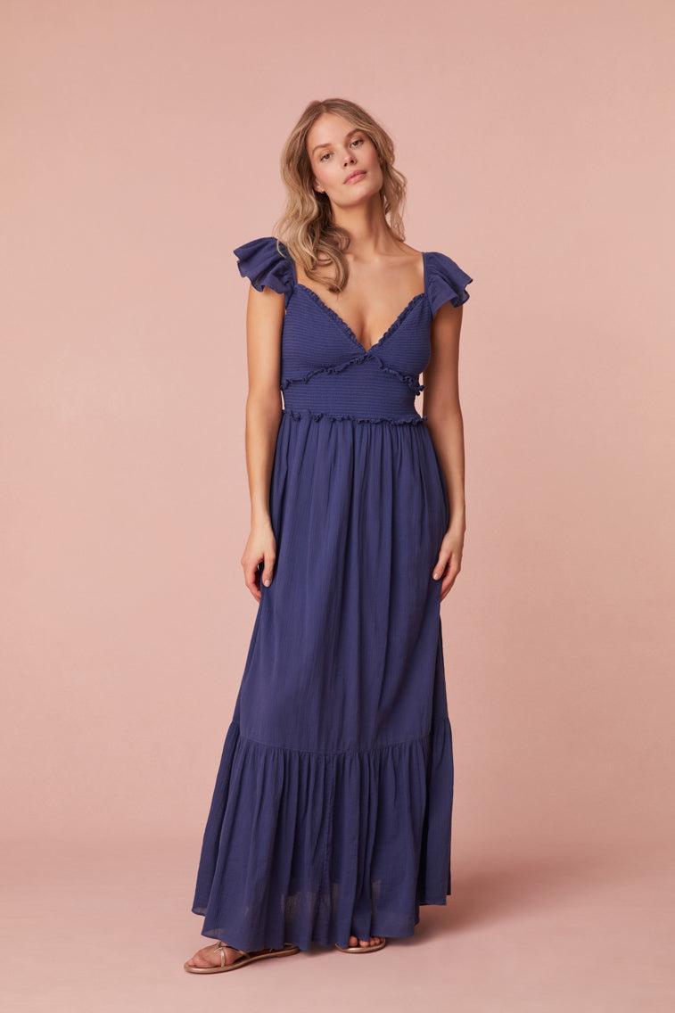 Katina Cotton Maxi Dress - STRAWBERRY MOON Product Image