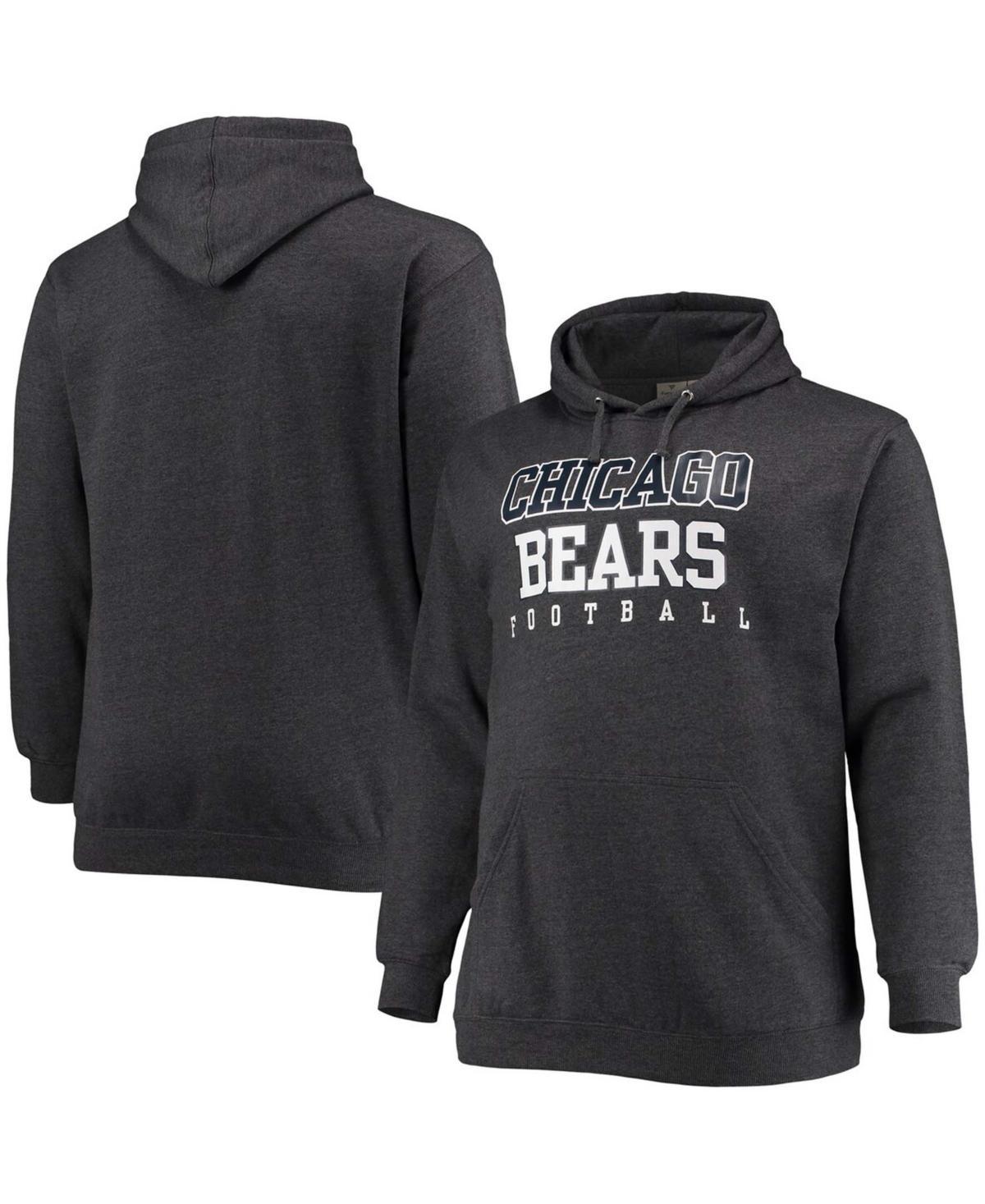 Mens Fanatics Branded Heathered Charcoal Chicago Bears Big & Tall Practice Pullover Hoodie Product Image