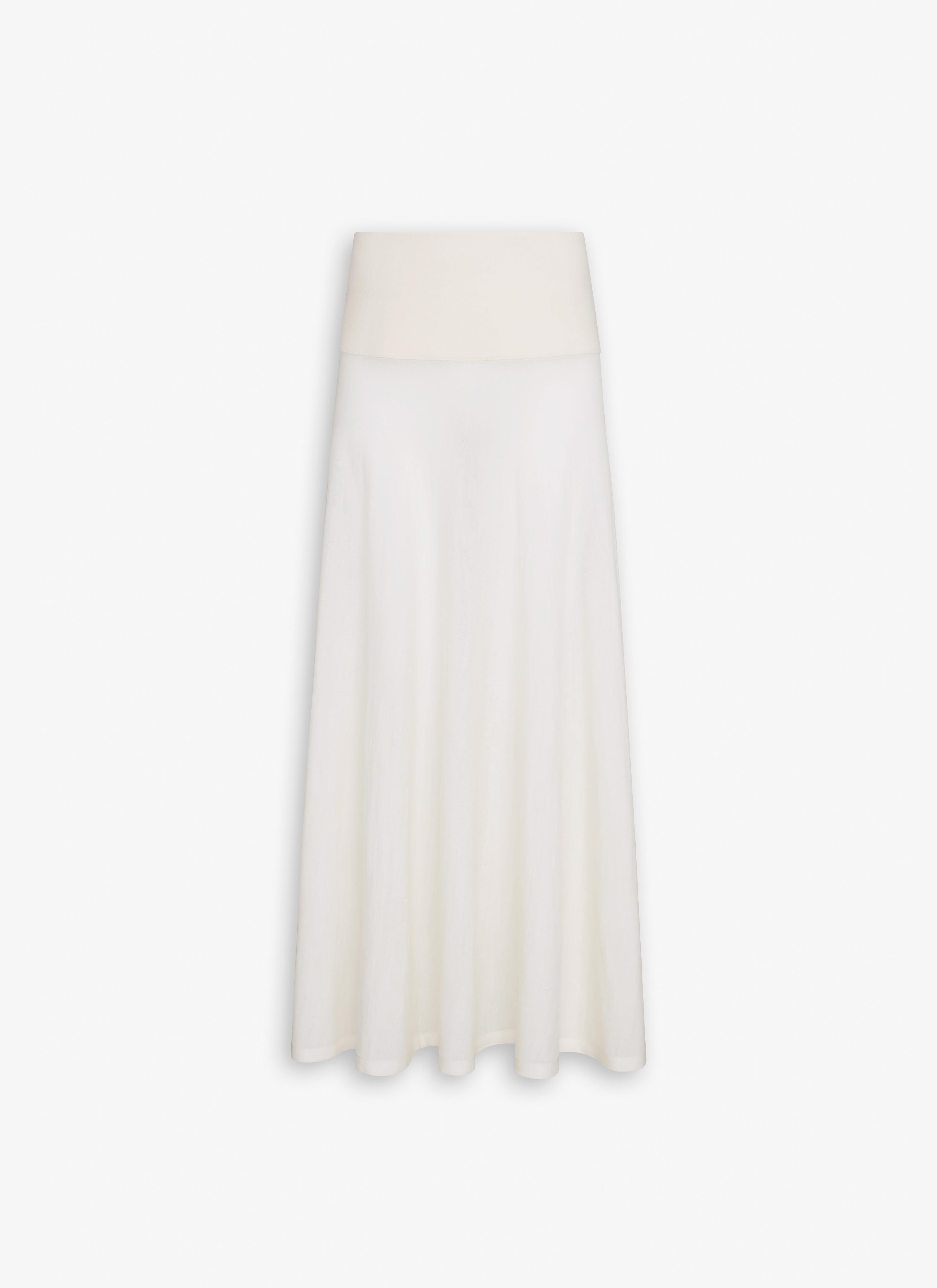 NATURAL WHITE FLUID KNITTED SKIRT product image