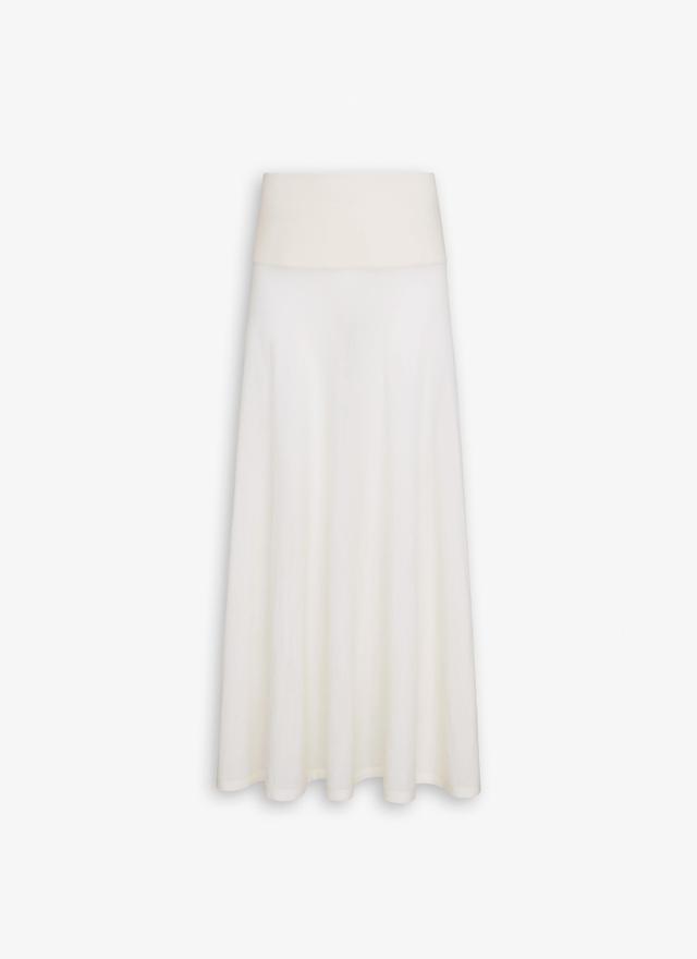 NATURAL WHITE FLUID KNITTED SKIRT Product Image