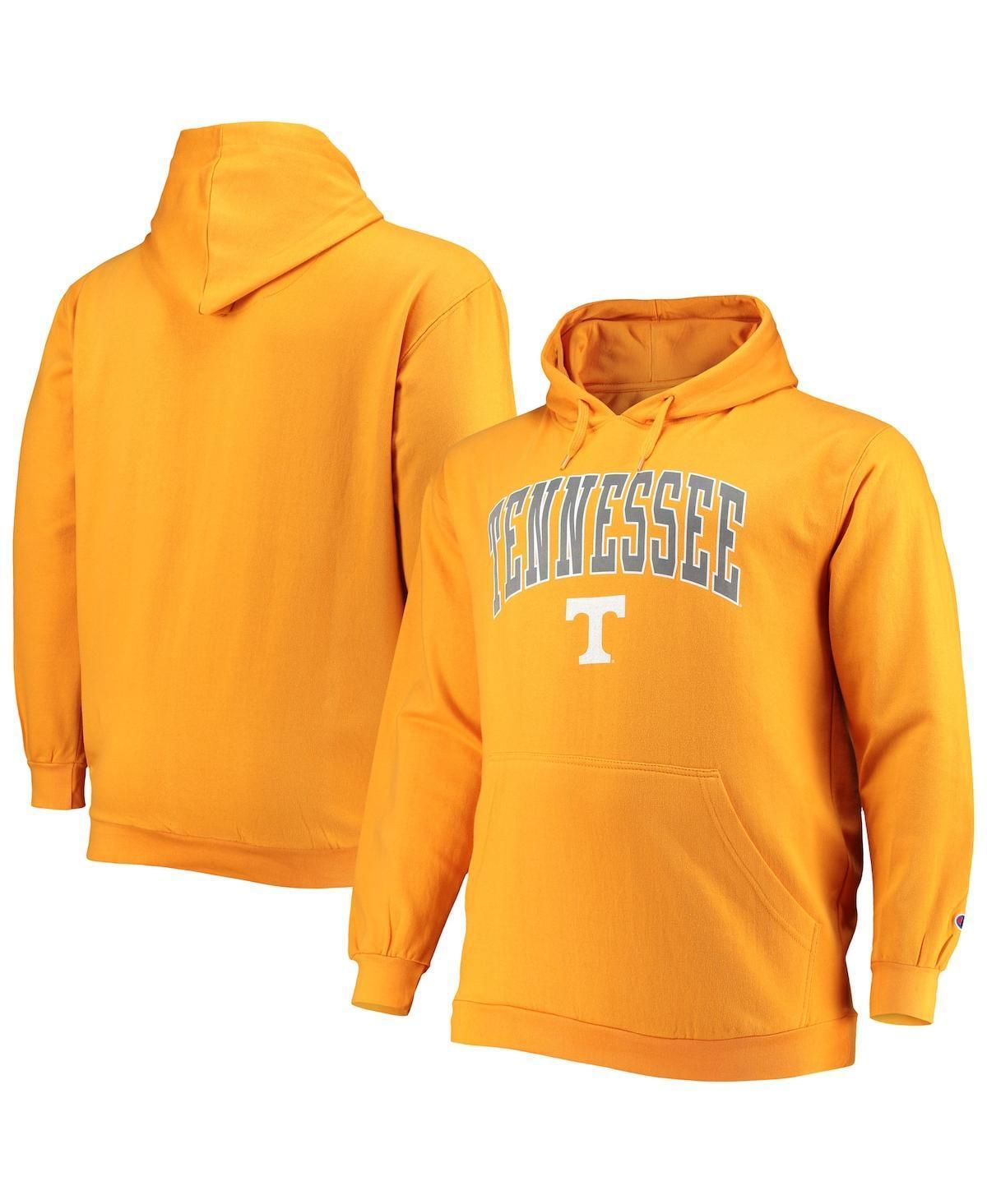 Mens Champion Tenn Orange Tennessee Volunteers Big and Tall Arch Over Logo Powerblend Pullover Hoodie Product Image