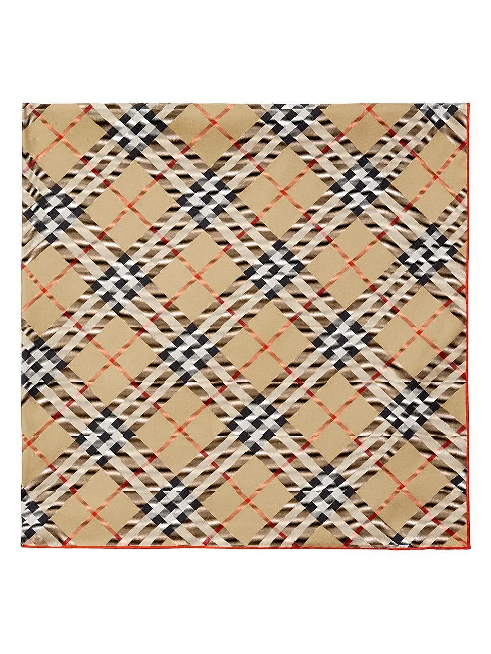 Womens Check Silk Scarf Product Image