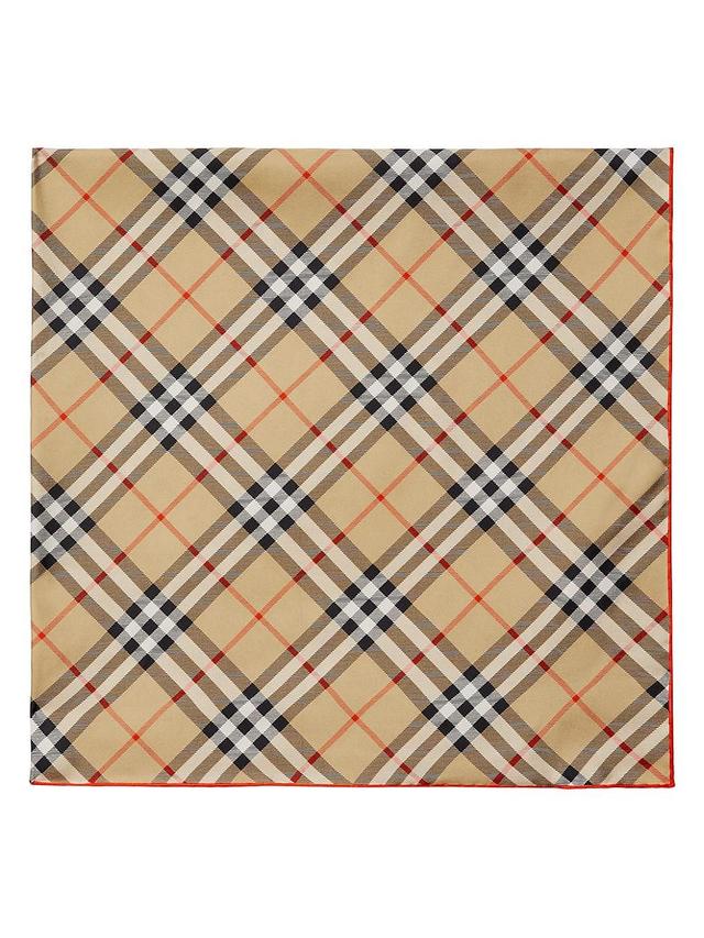 Check Print Silk Twill Square Scarf Product Image