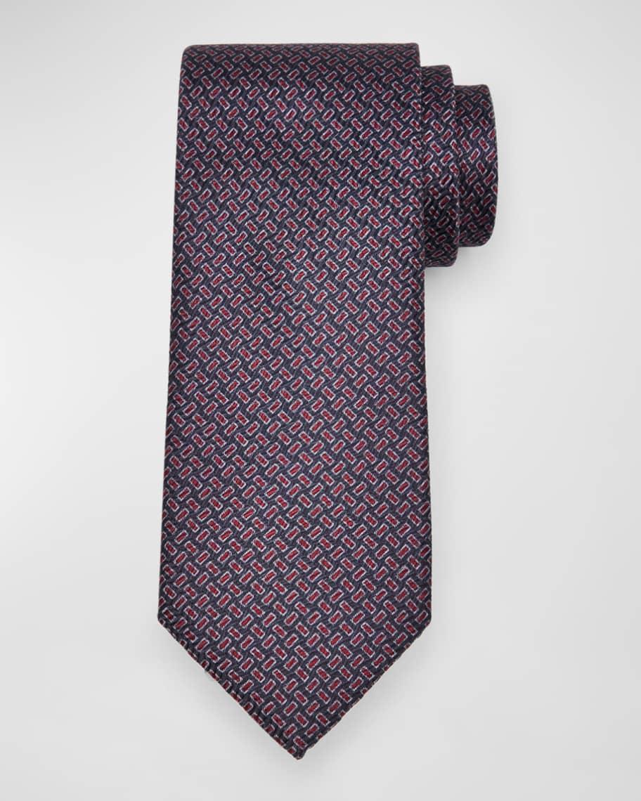 Men's Geometric-Print Silk Tie Product Image