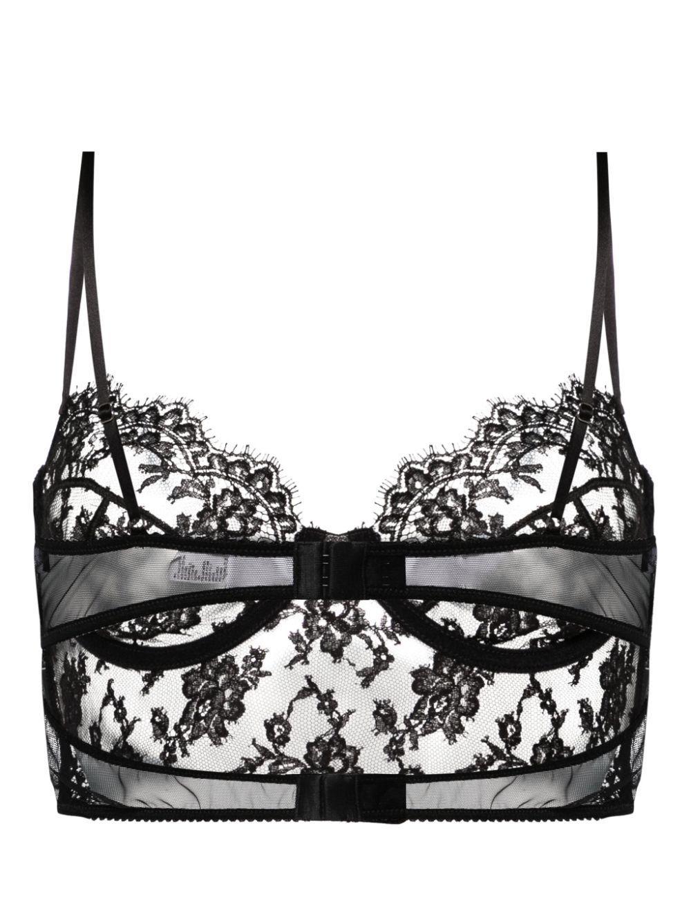 DOLCE & GABBANA Underwire-cup Floral-lace Bra In Black Product Image