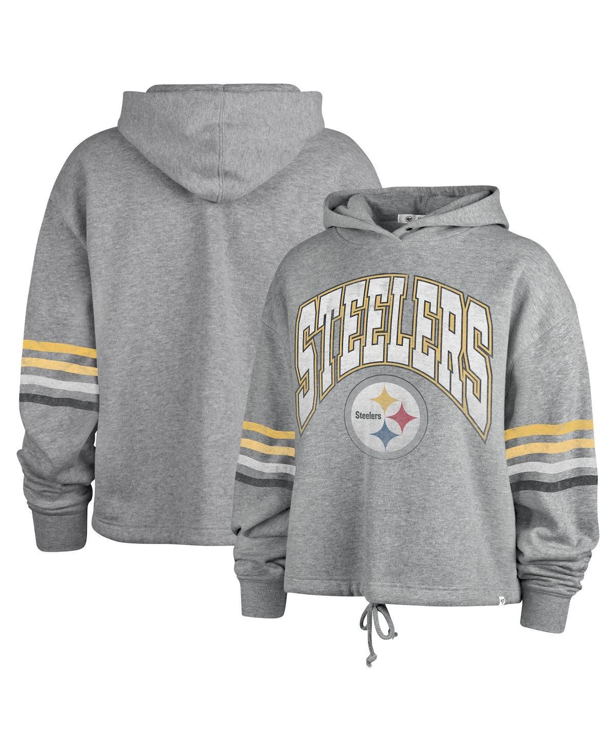 Womens 47 Heather Gray Pittsburgh Steelers Upland Bennett Pullover Hoodie Product Image