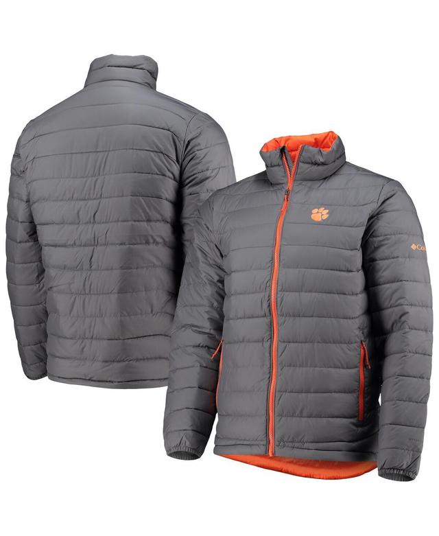 Mens Columbia Gray Clemson Tigers Powder Lite Omni-Heat Reflective Full-Zip Jacket Product Image