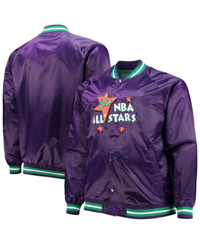 Mens Mitchell & Ness Purple Big and Tall 1995 Nba All-Star Game Hardwood Classics Satin Full-Snap Jacket Product Image