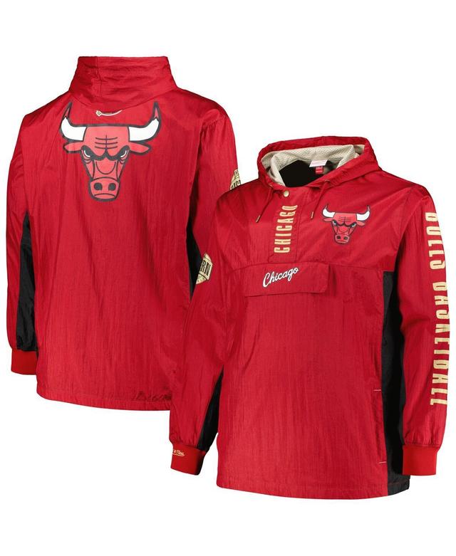 Mens Mitchell & Ness Red Chicago Bulls Big and Tall Hardwood Classics Team Og 2.0 Anorak Hoodie Quarter-Zip Windbreaker Jacket Product Image