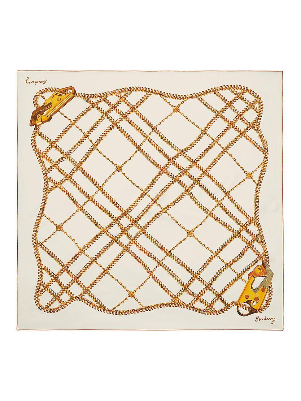 burberry Spear Chain Print Square Silk Scarf Product Image