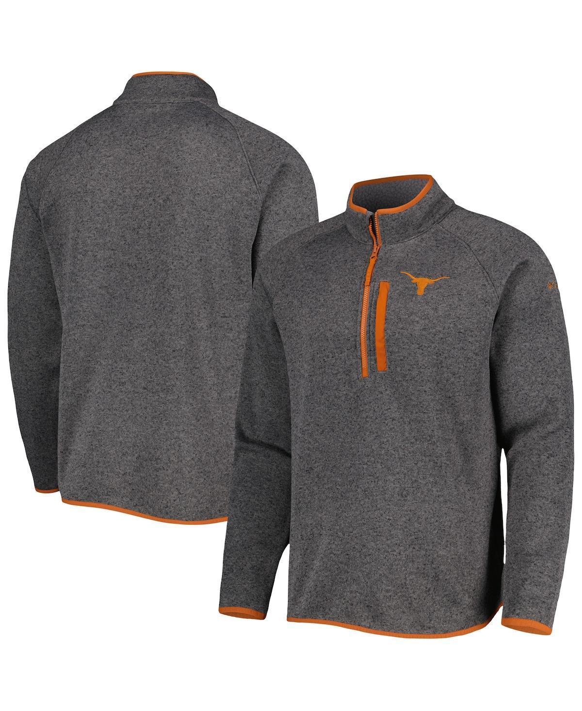 Mens Columbia Gray Texas Longhorns Canyon Point Raglan Half-Zip Top Product Image