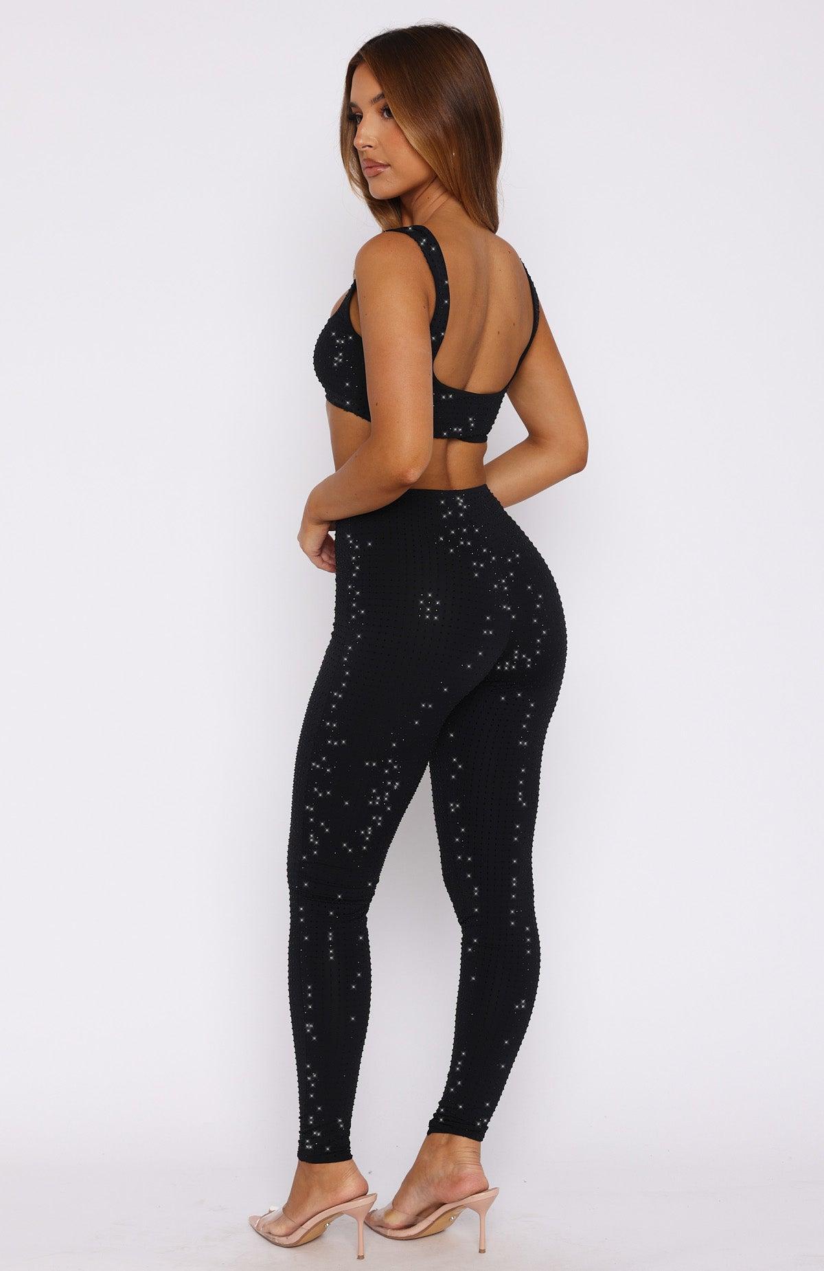 Running Late Embellished Pants Black Product Image