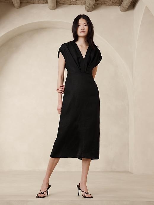 Mari Draped Midi Dress Product Image