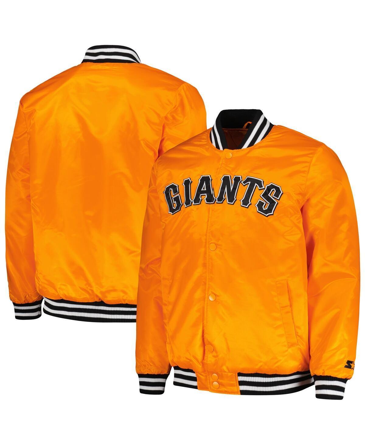 Mens Starter Orange San Francisco Giants Cross Bronx Fashion Satin Full-Snap Varsity Jacket Product Image