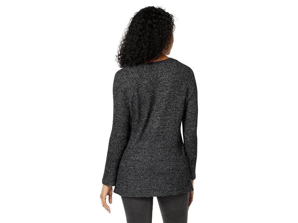 Dylan by True Grit Waffle Raglan-V (Black) Women's Clothing Product Image