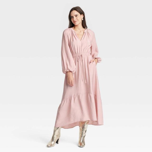 Womens Balloon Long Sleeve Tiered Midi Dress - A New Day XS Product Image