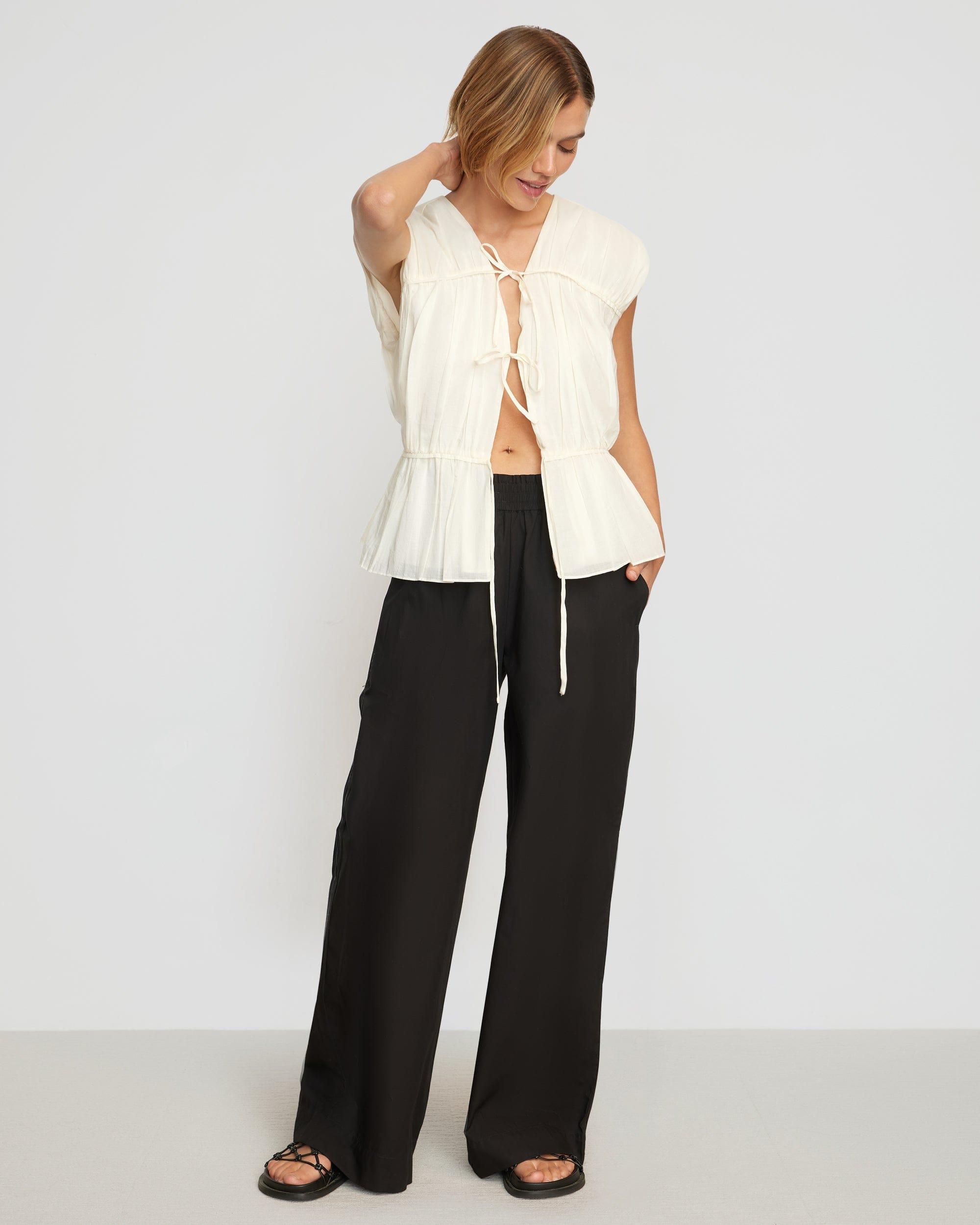 Paula Smocked-Waist Wide Leg Pant Product Image