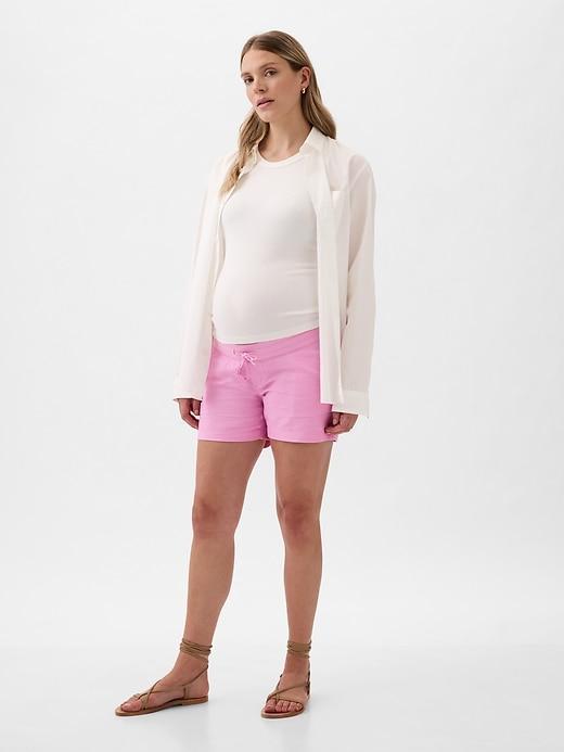 Maternity Linen-Cotton Shorts Product Image