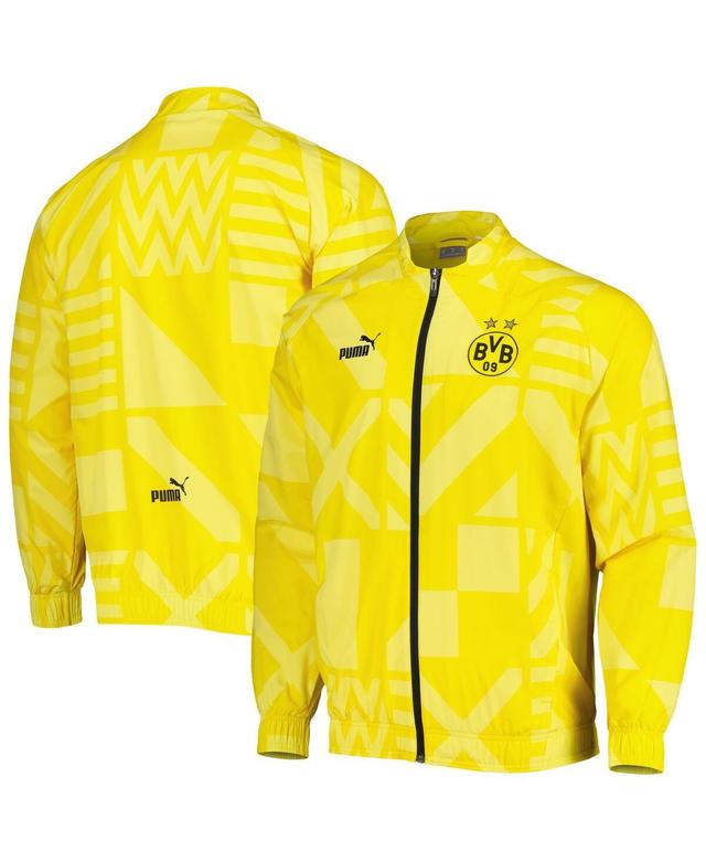 Mens Puma Yellow Borussia Dortmund Pre-Match Raglan Full-Zip Training Jacket Product Image