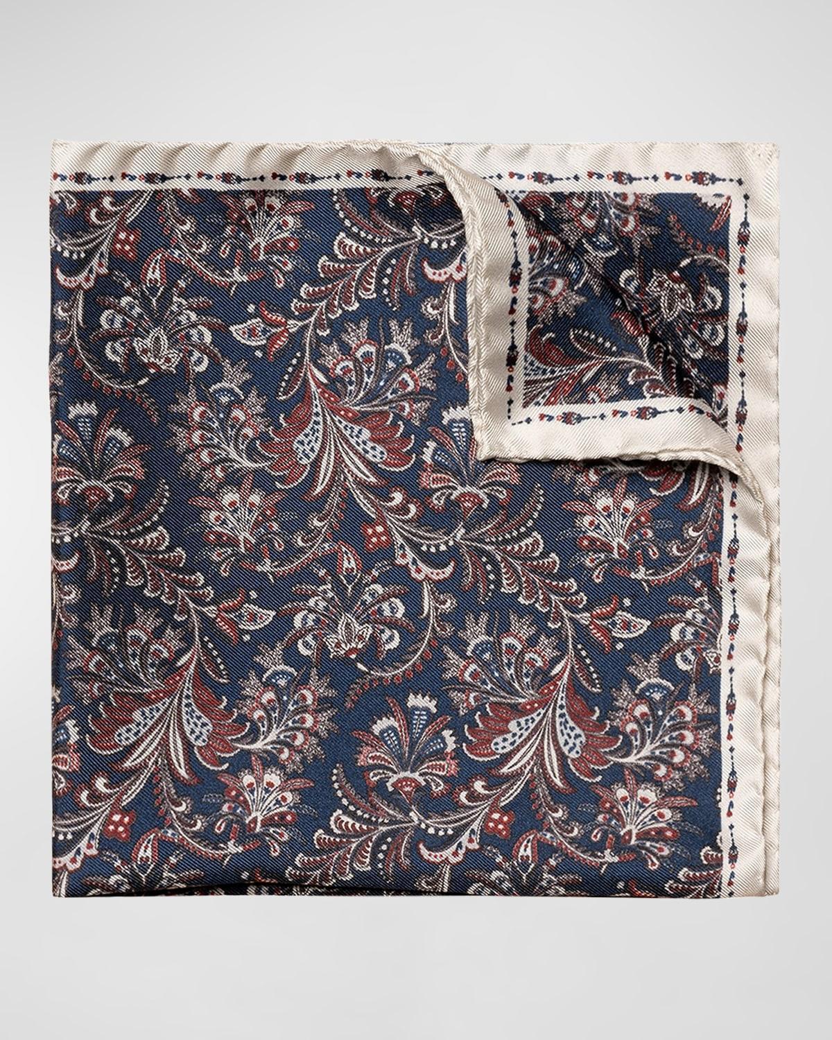 Mens Paisley Silk Pocket Square Product Image