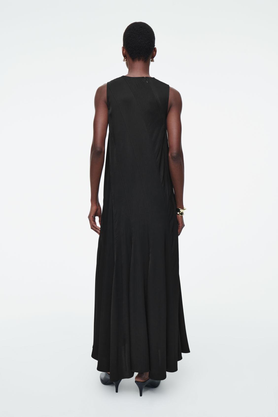 ASYMMETRIC TWIST-PANEL MIDI DRESS Product Image