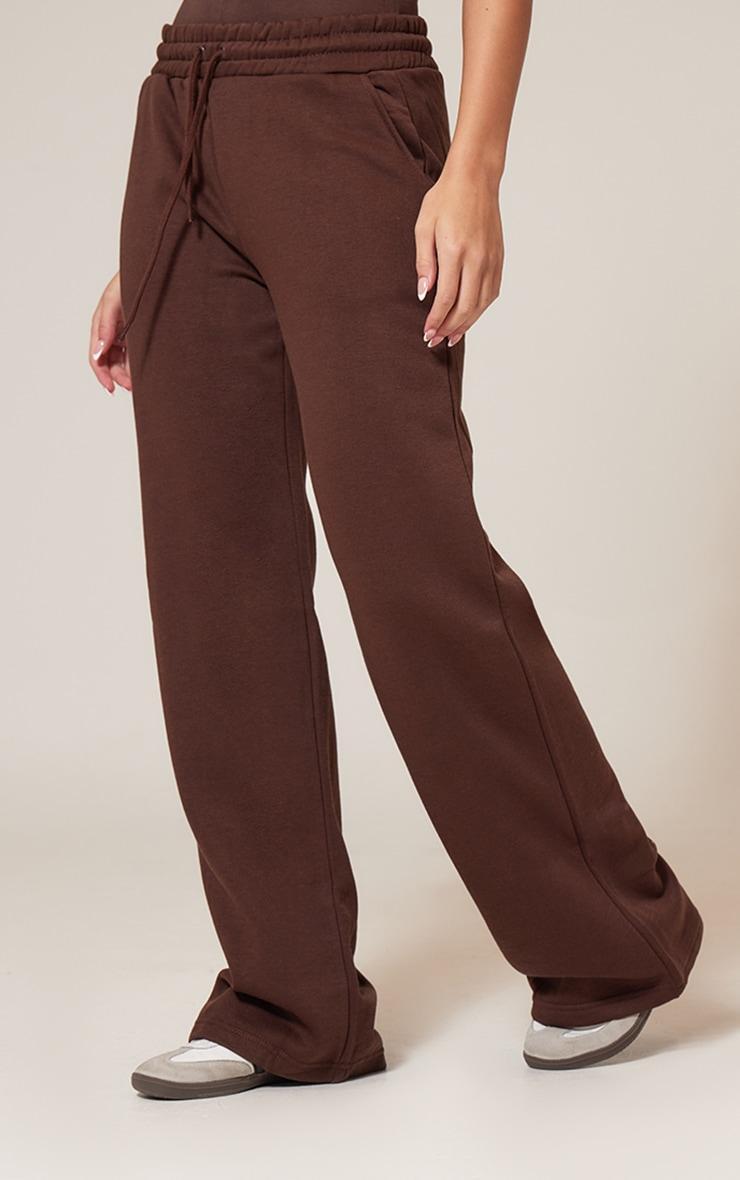 Brown Oversized Drawstring Wide Leg Joggers Product Image