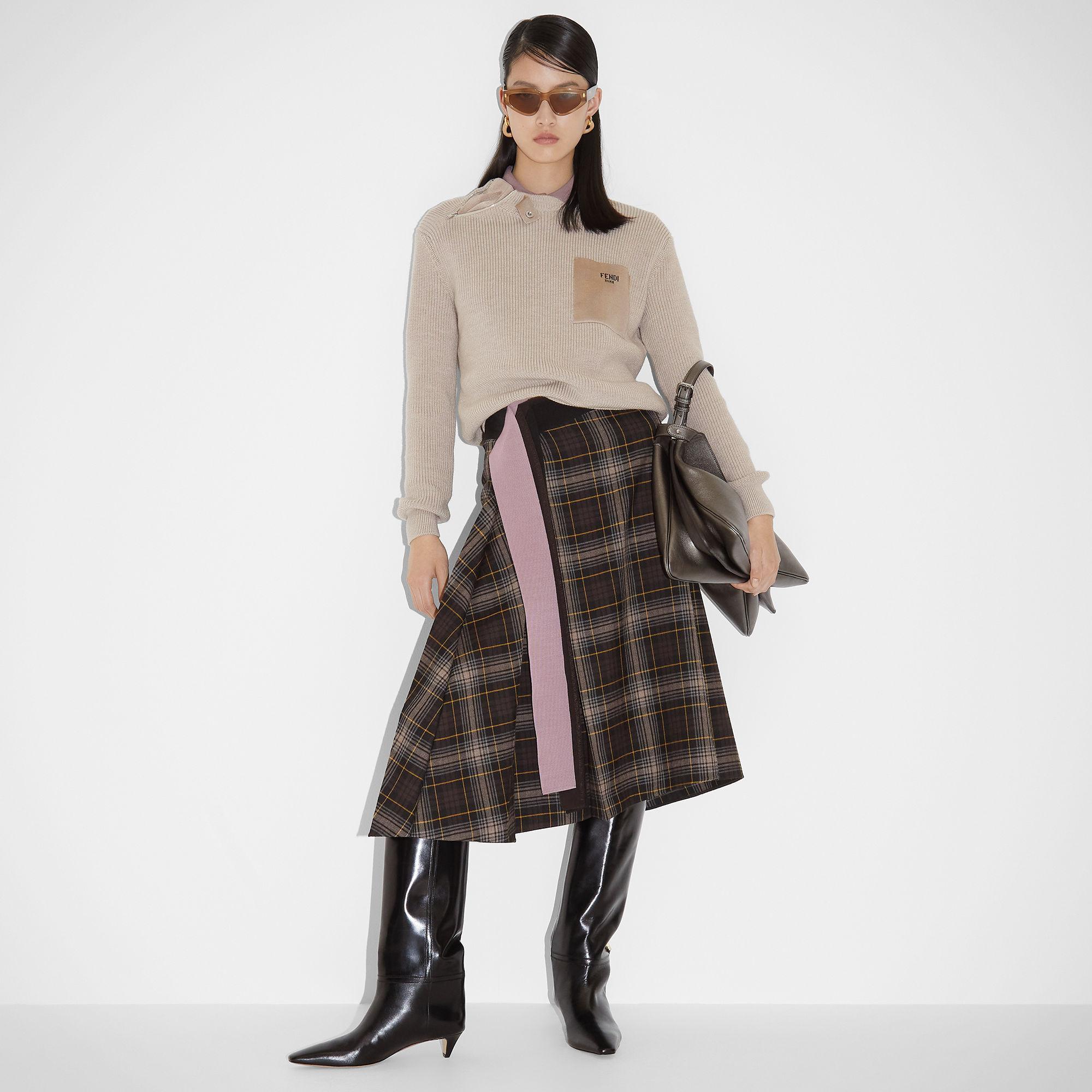 SkirtBrown Fendi Tartan skirt Product Image