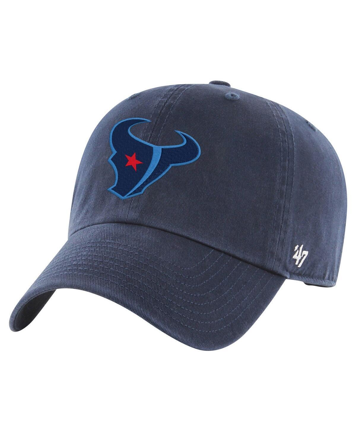 47 Brand Mens Navy Houston Texans Clean Up Primary Adjustable Hat Product Image