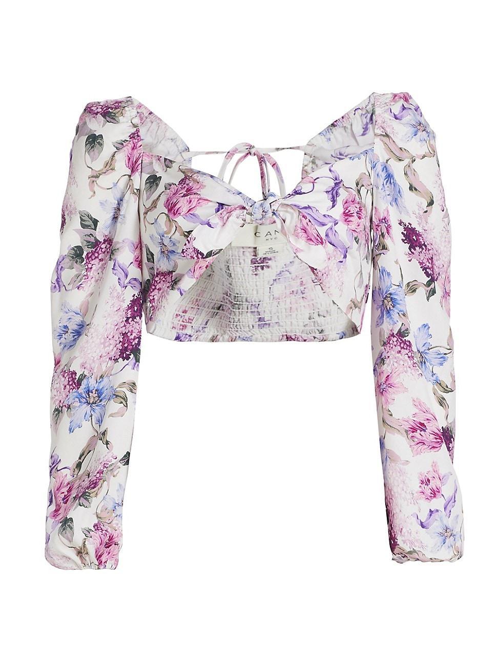 Womens Leilana Floral Cropped Top Product Image