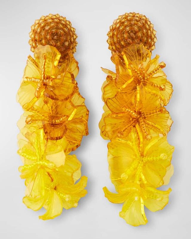 Large Flower and Bead Earrings Product Image