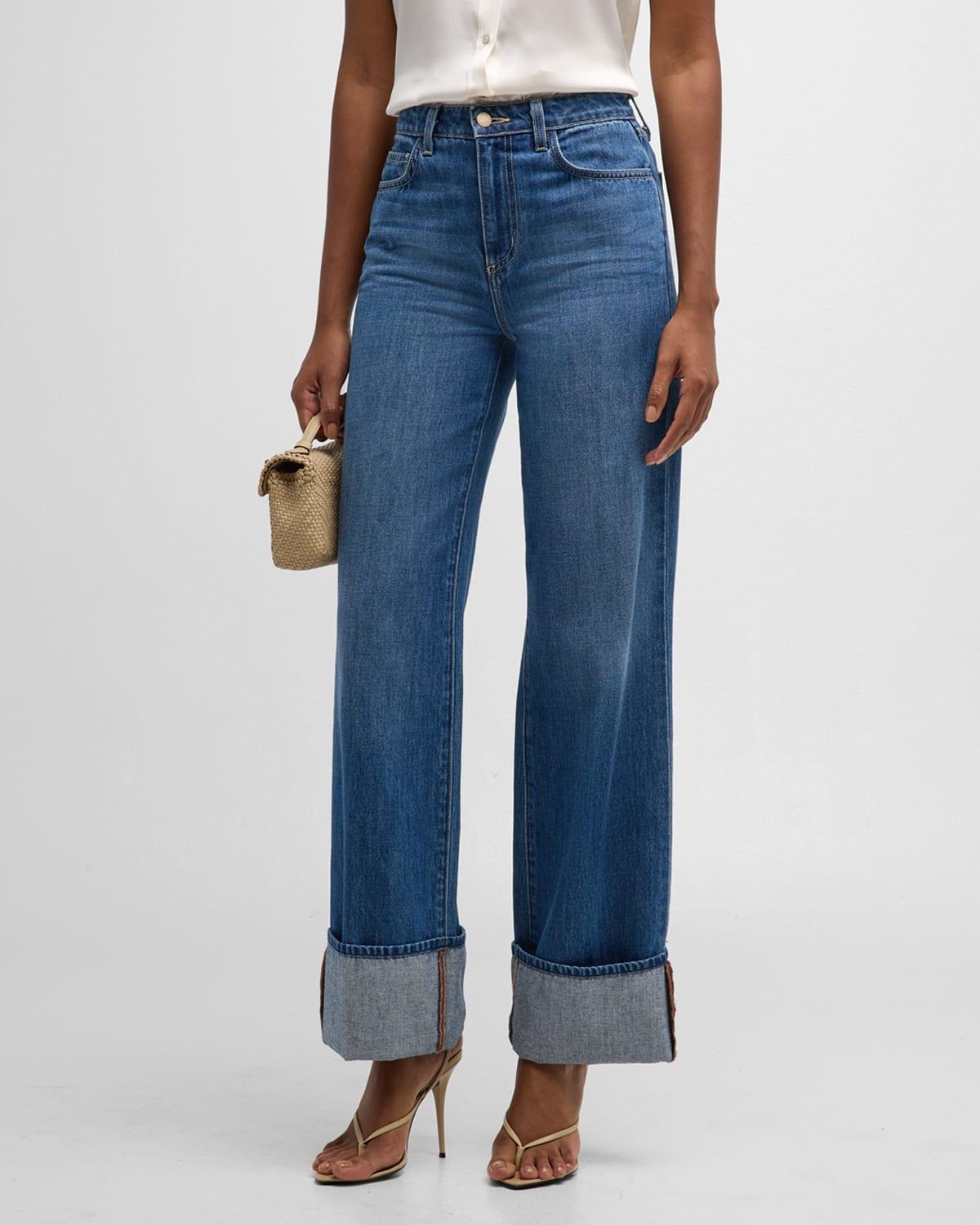 Womens Miley Wide-Leg Cuff Jeans Product Image