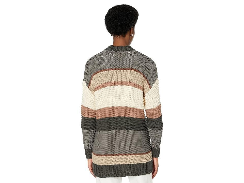 Saltwater Luxe Amber Striped Long Sleeve Sweater Duster Women's Clothing Product Image