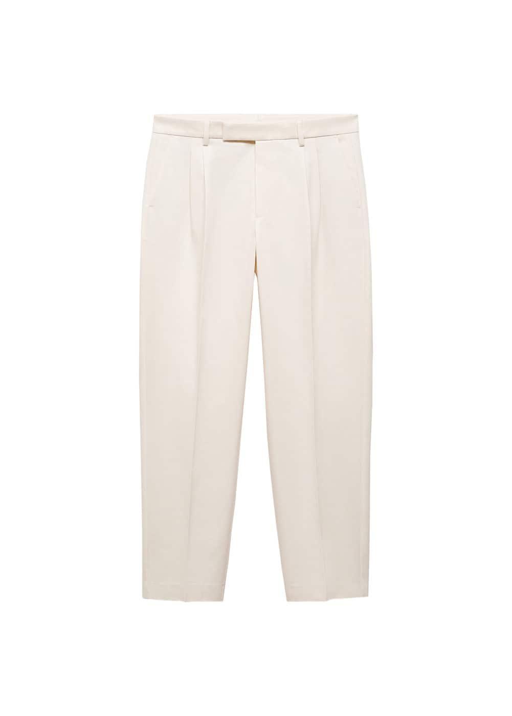 Mango Mens Pleated Relaxed-Fit Trousers Product Image