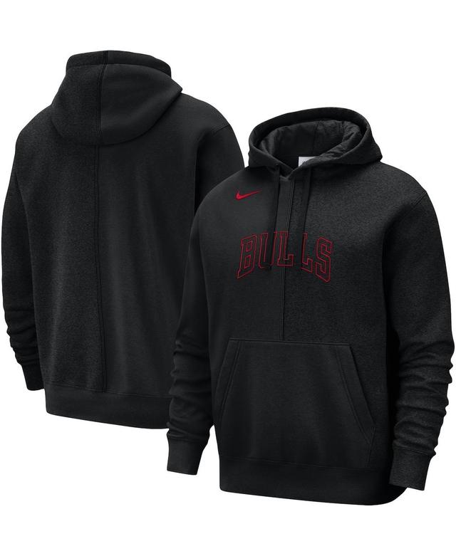 Mens Nike Black Chicago Bulls Courtside Versus Stitch Split Pullover Hoodie Product Image