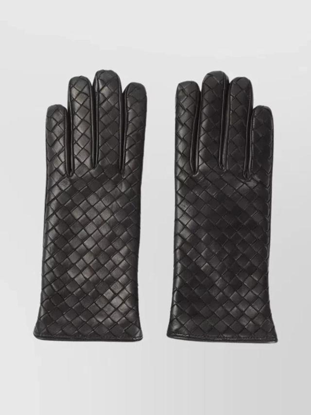 BOTTEGA VENETA Bottega  Veneta Intrecciato Leather Gloves In Brown Product Image