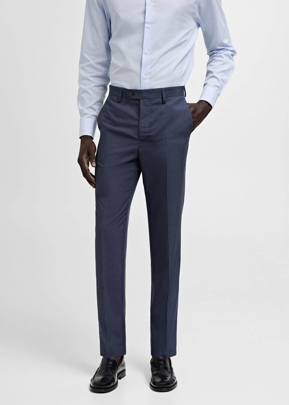 MANGO MAN - Stretch fabric slim-fit suit pants blueMen Product Image