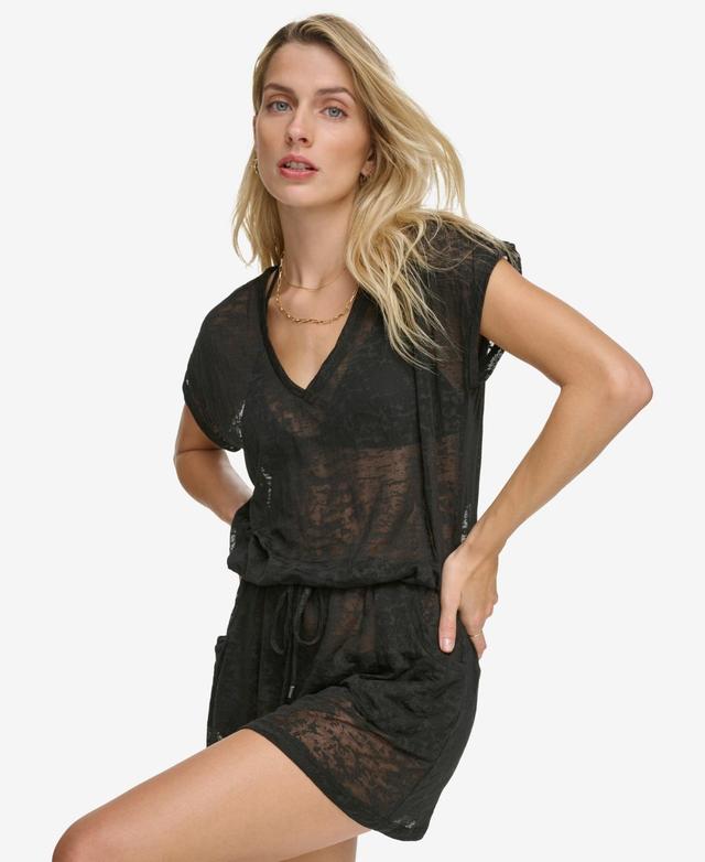 Calvin Klein Burnout Drawstring Tunic Swim Cover-Up, Created for Macys Product Image