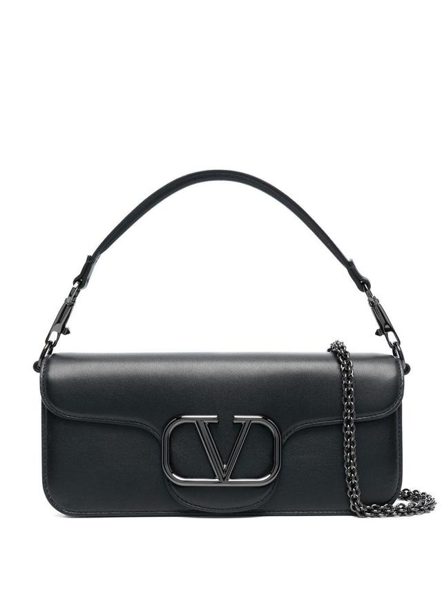 VALENTINO GARAVANI Vlogo Leather Shoulder Bag In 0no Product Image