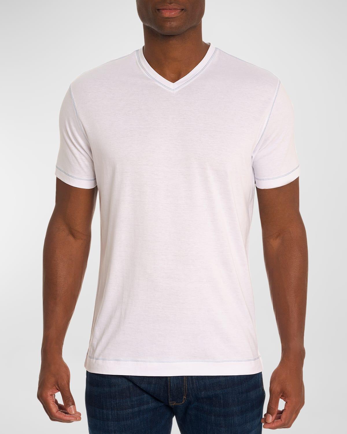 Robert Graham Eastwood Top Stitched V Neck Tee Product Image