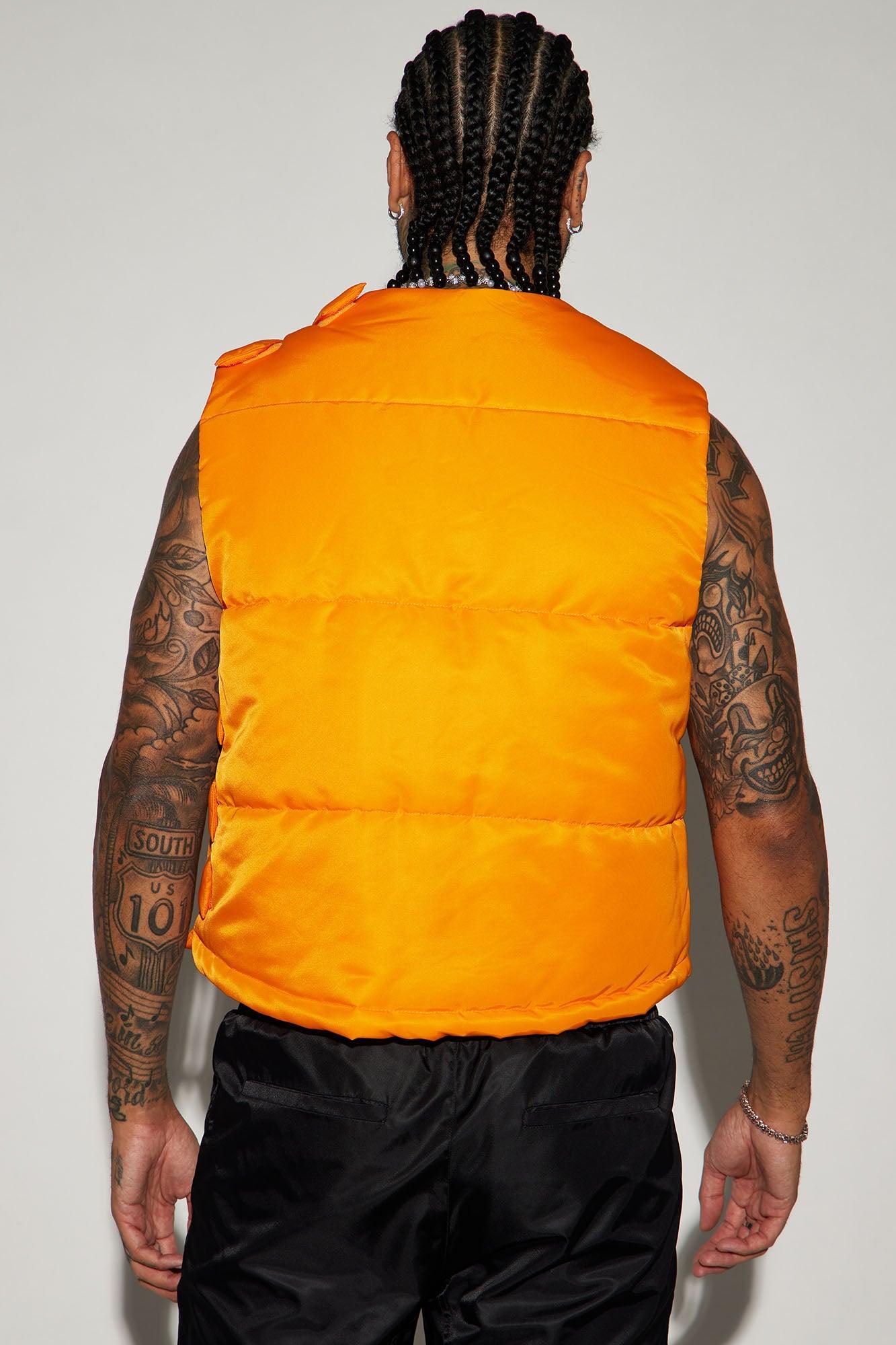 Detroit Velcro Puffer Vest - Orange Product Image