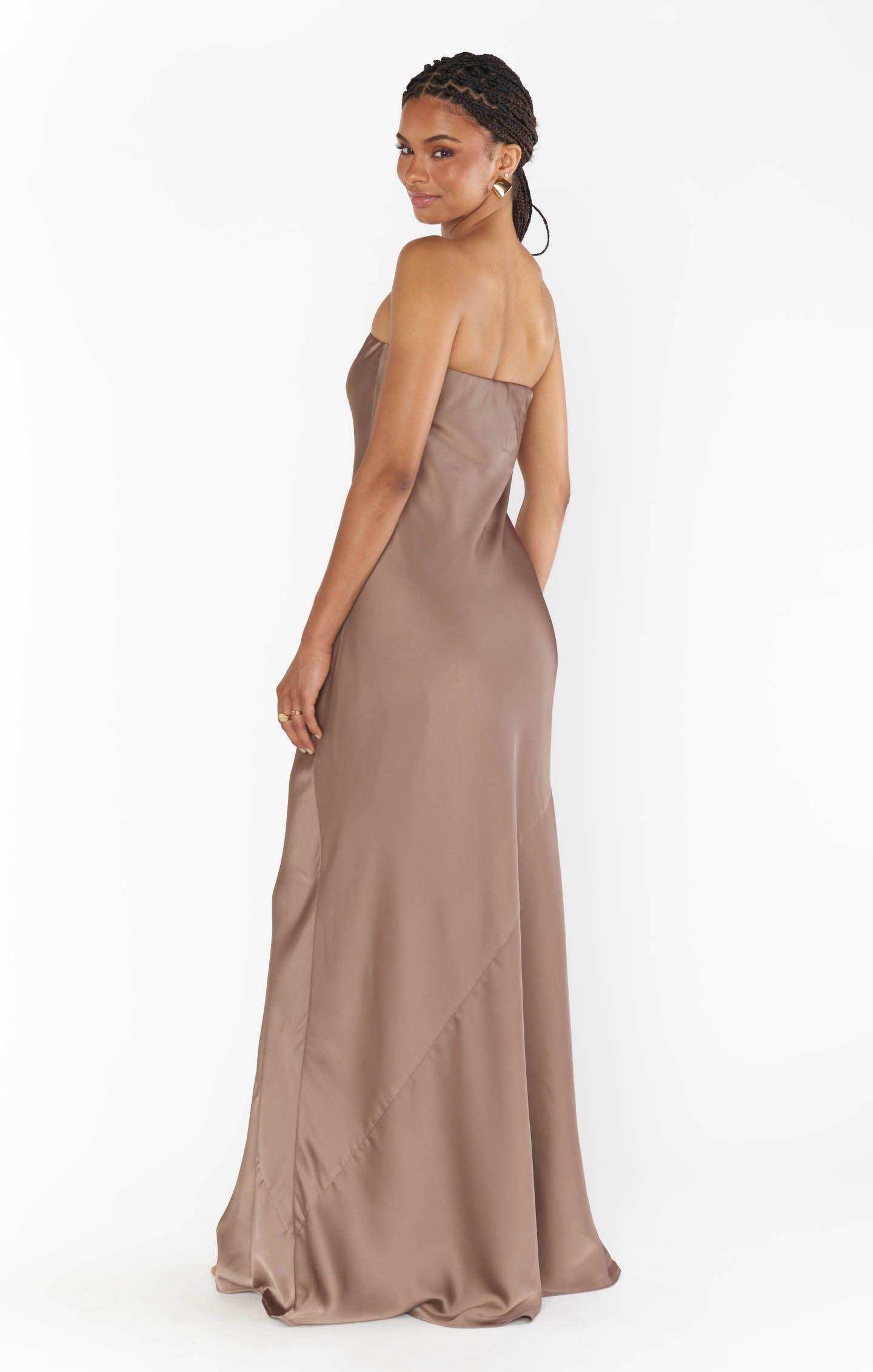 Taylor Tube Maxi Dress ~ Dune Luxe Satin Product Image