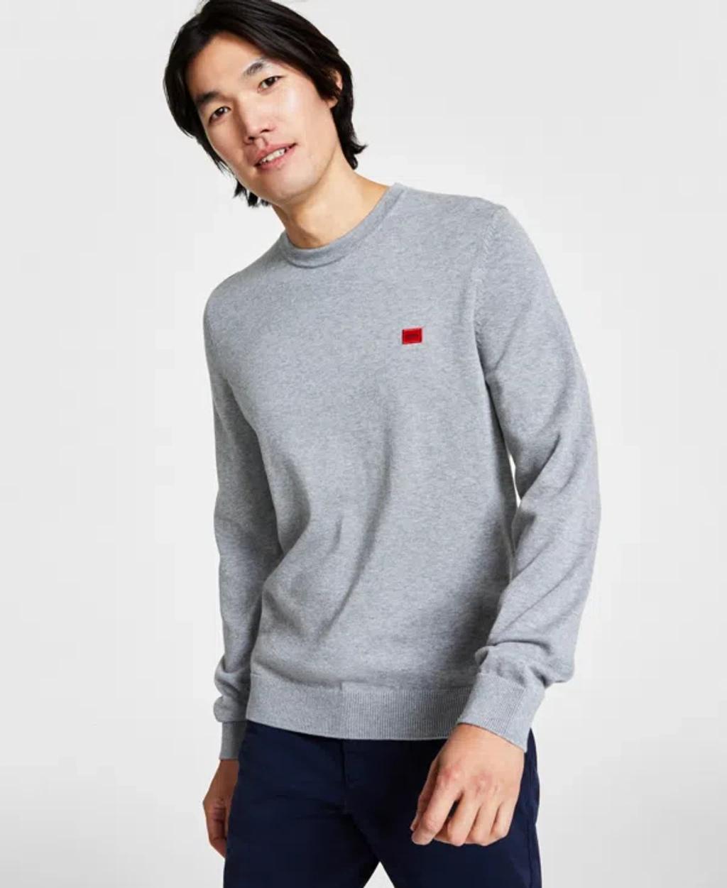 HUGO BOSS Hugo By  Men's San Cassius Logo Sweater, Created For Macy's In Dark Green Product Image