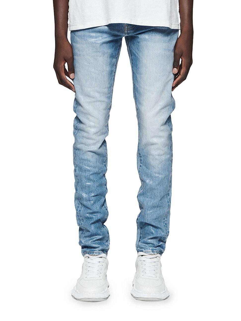 Mens P001 Coated Skinny Jeans Product Image