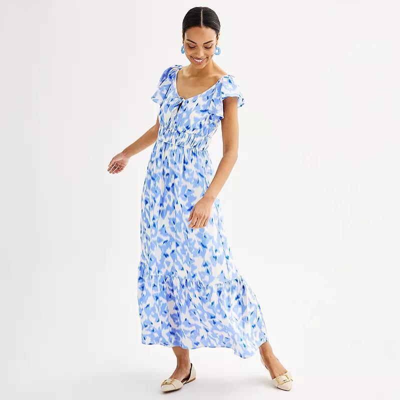 Womens Nine West Flutter Sleeve Maxi Dress Product Image