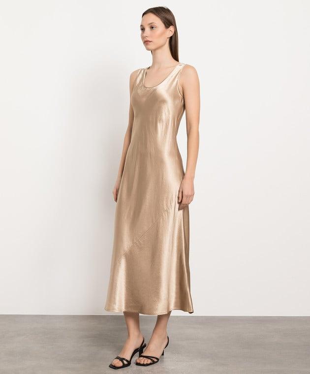 Max Mara 3Capua Flowing Fabric Dress in Gold Product Image