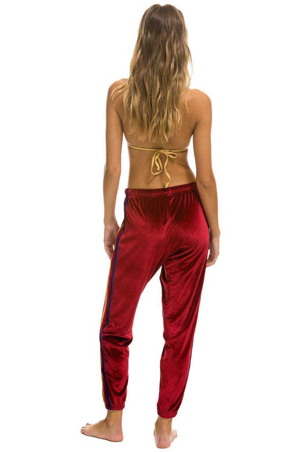 CLASSIC VELVET SWEATPANTS - RED Female Product Image