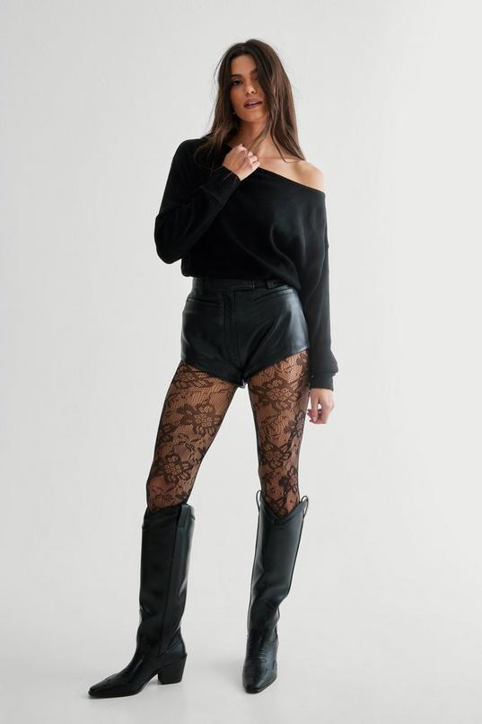 Floral Textured Tights Product Image