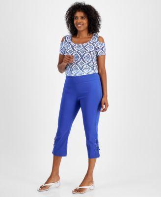 Women's Side Lace-Up Capri Pants, Created for Macy's Product Image