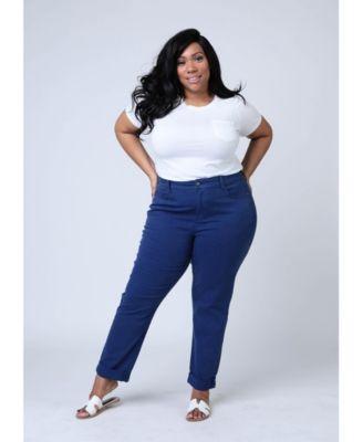 Plus Size High Rise Boyfriend Jeans Product Image